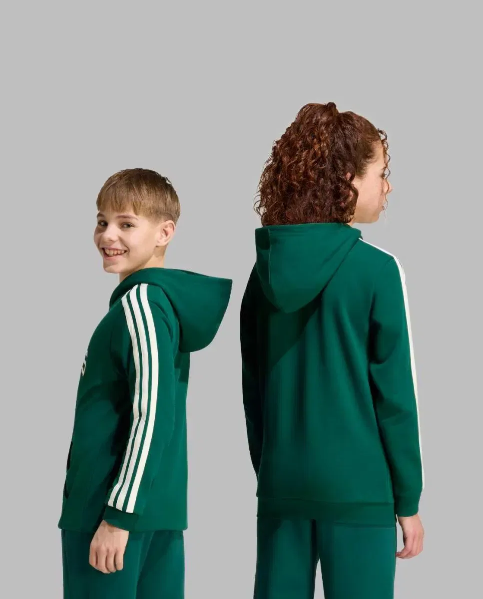 Детская кофта с капюшоном из футера Seasonals Collegiate adidas, Verde — фото 2
