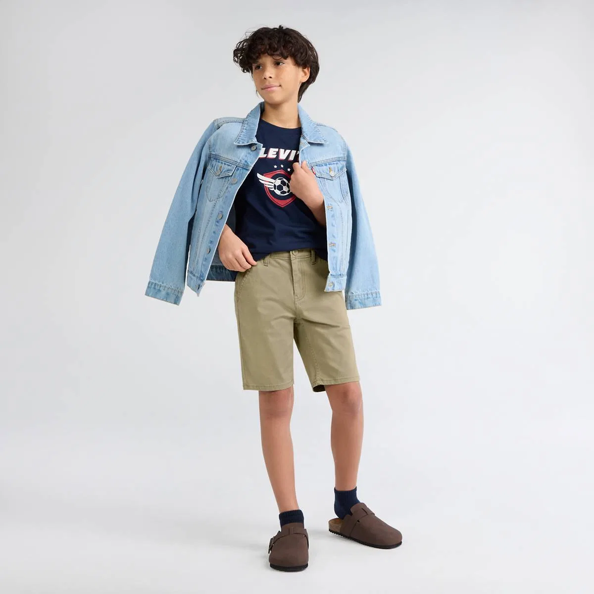 Шорты 511 Big Boys из ткани с эффектом замши Levi's, Brown