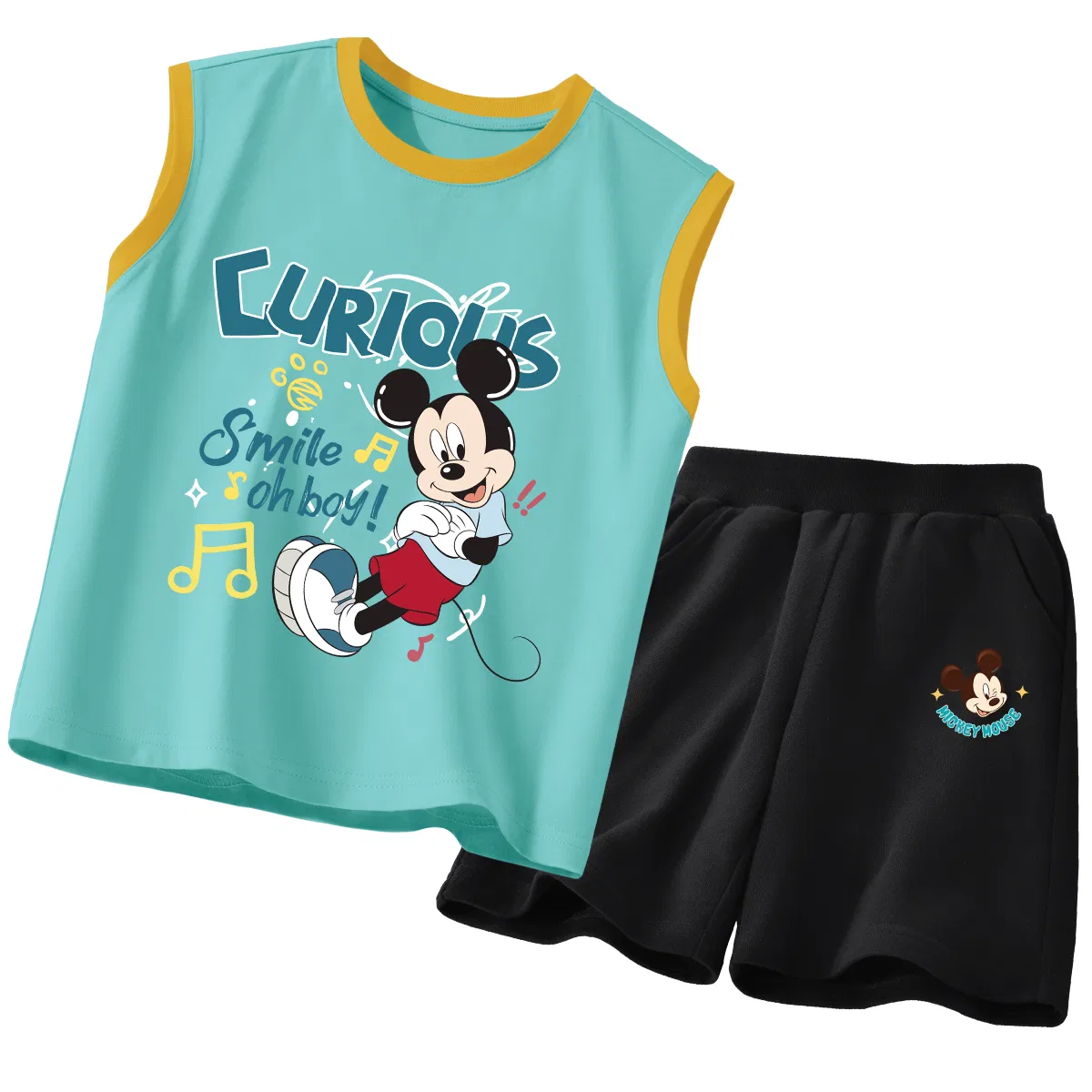 Спортивный костюм с круглым вырезом, Disney, Diyunlazy Orange Blue+Diquai Star K Black