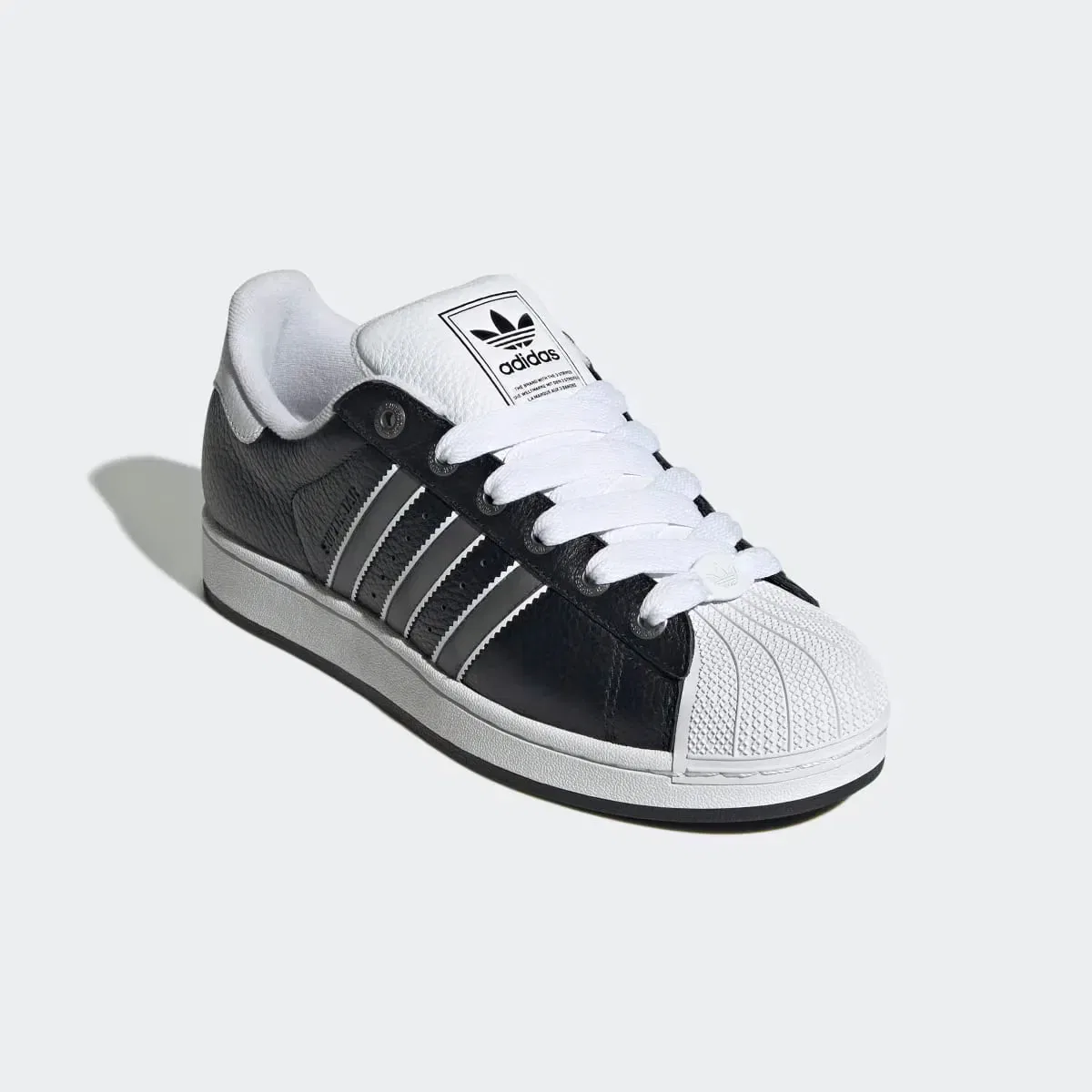 Детские кроссовки повседневные с кожаным верхом Superstar Adidas, Negro — фото 2
