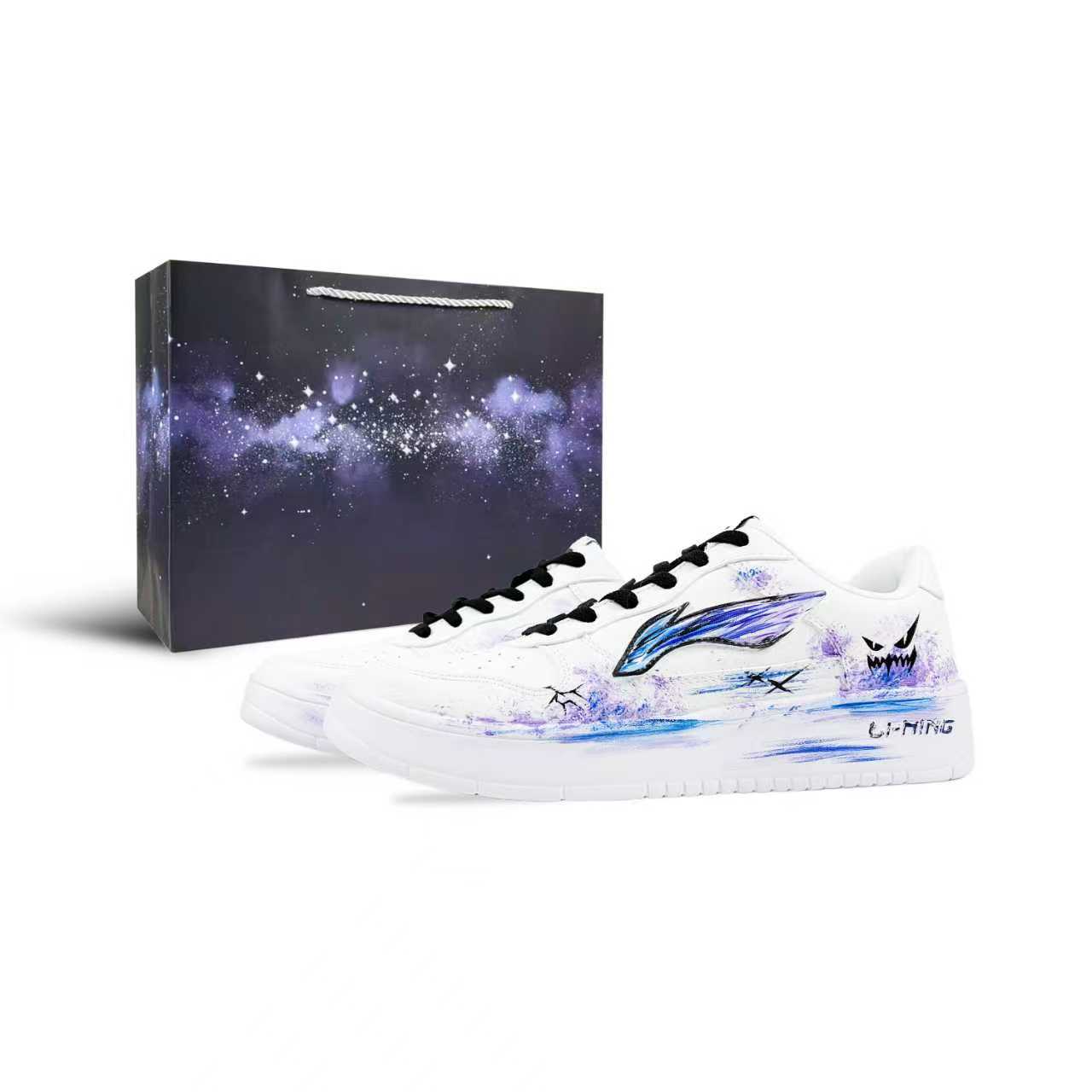 

Кроссовки low top skateboard мужские, устойчивые к истиранию LINING, Demon фиолетовый-Shopping Bag