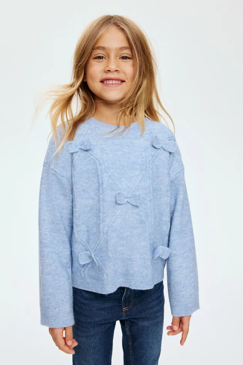 Свитер с декоративными бантами H&M, Hellblau