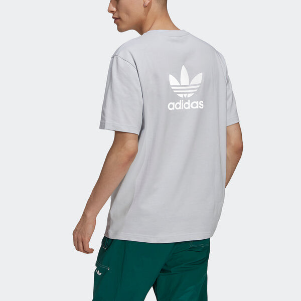 Футболка originals b+f trefoil tee logo loose sports short sleeve blue Adidas, синий — фото 3