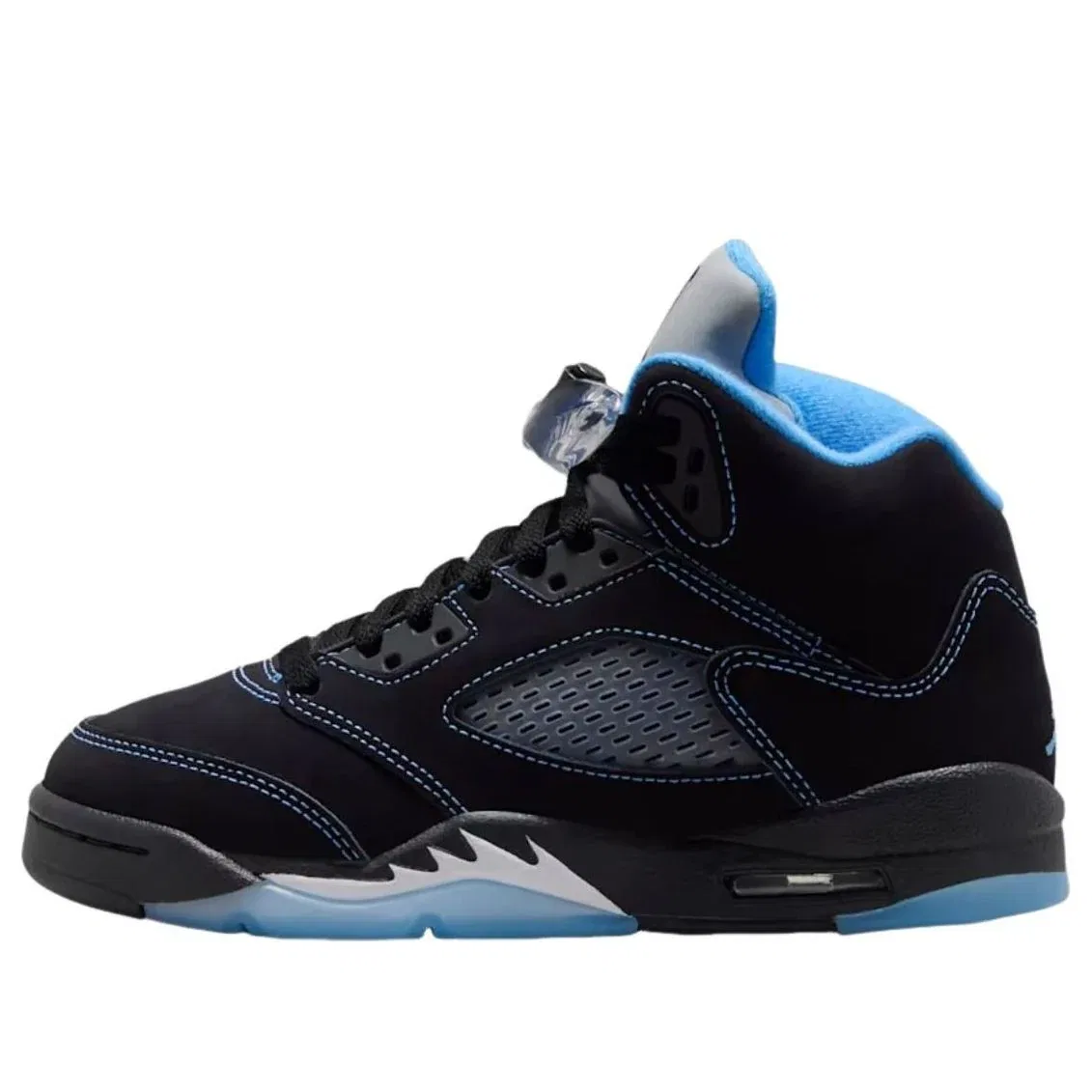Детские кроссовки с кожаным верхом Air Jordan 5 Retro Black Carolina, черный