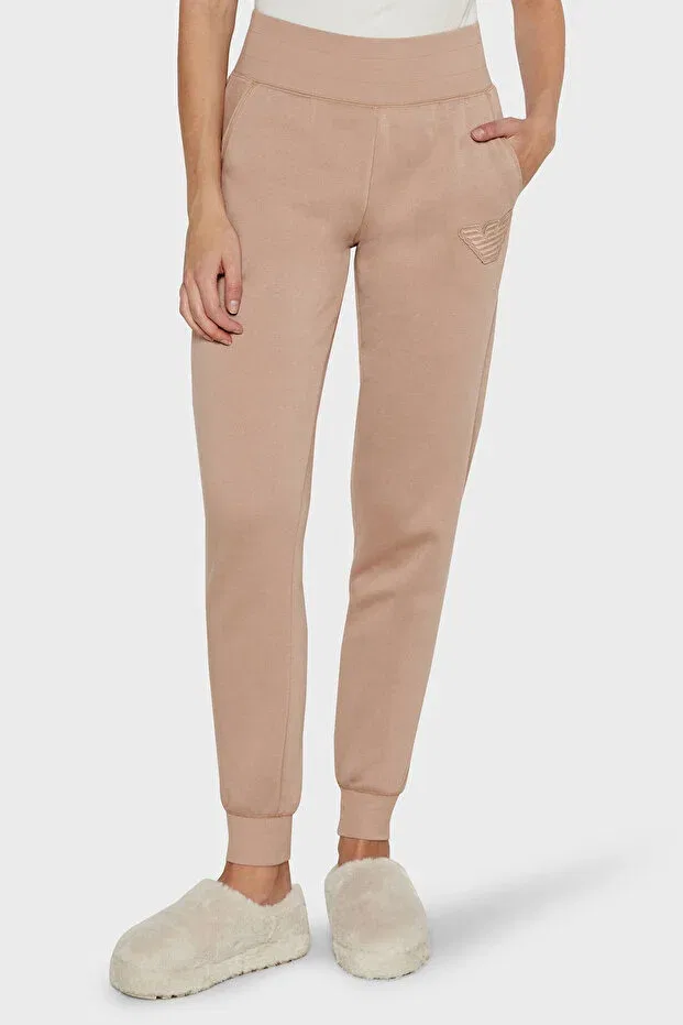 Женские брюки-джоггеры хлопковые Emporio Armani, Beige