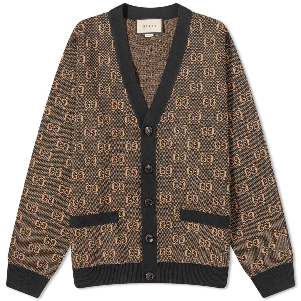 

Кардиган Gucci GG Logo Knit, коричневый