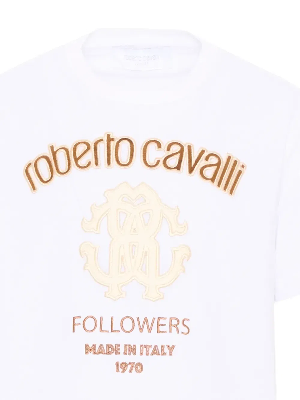 Футболка с коротким рукавом и вышивкой логотипа Roberto Cavalli Junior, белый — фото 3