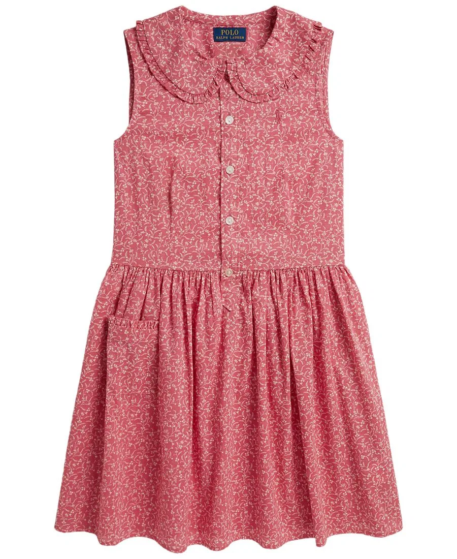 Детское платье-рубашка без рукавов Polo Ralph Lauren, Floral Pink