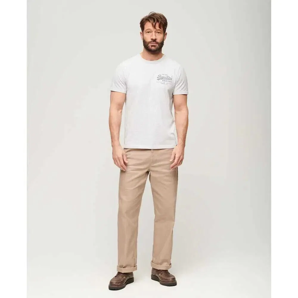 Мужская хлопковая футболка Heritage Classic Vl Superdry, Grau — фото 2