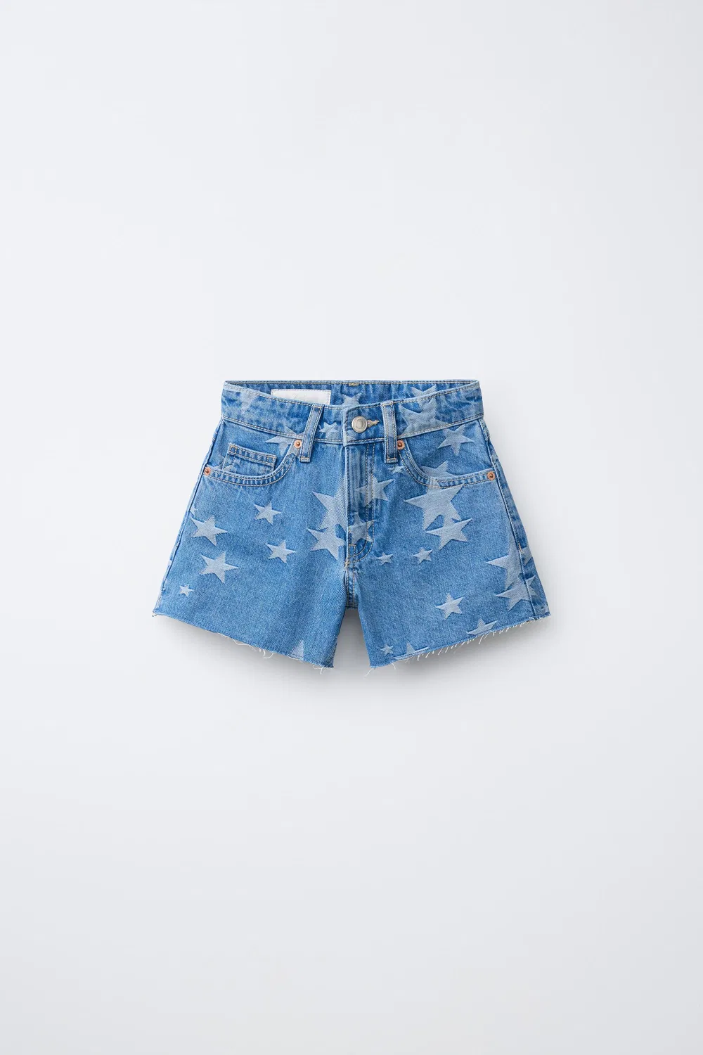 Шорты-бермуды из джинсовой ткани с принтом в виде звезд ZARA, Blue