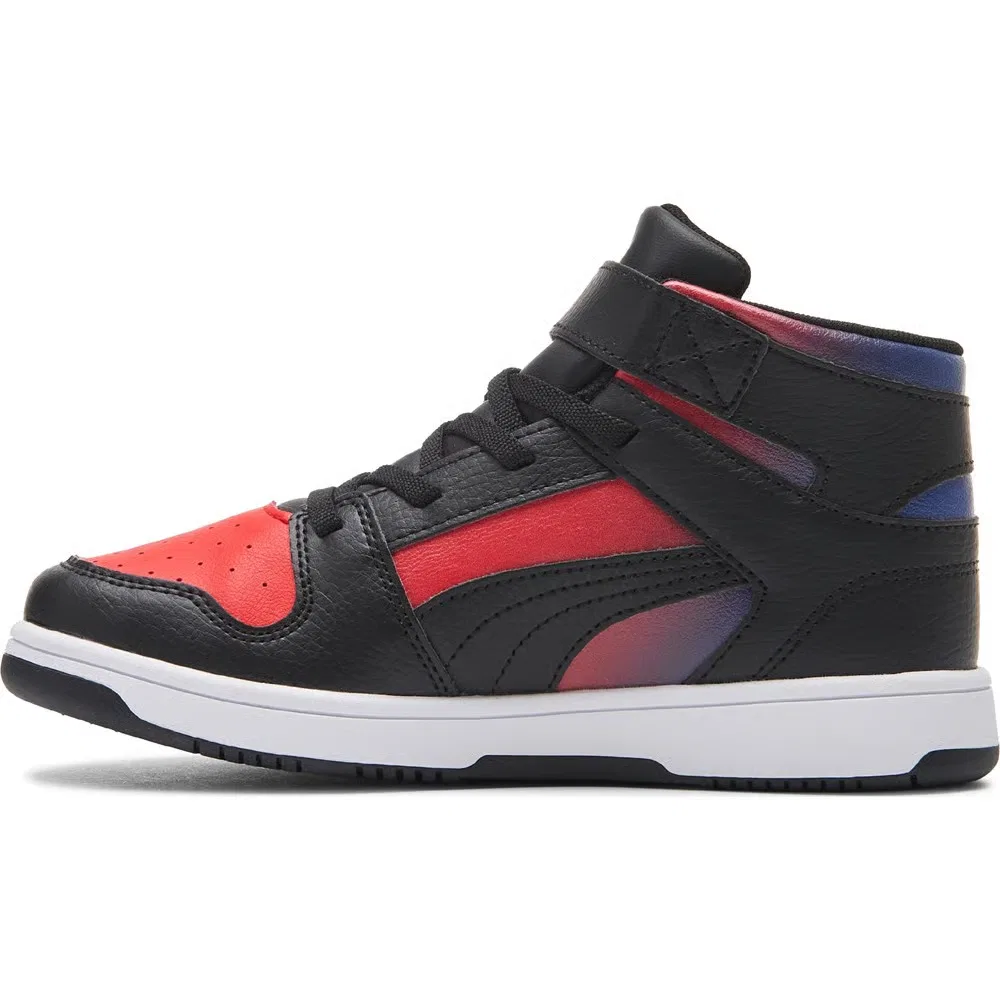 Детские высокие кроссовки Rebound Layup Puma, Black/Red/Blue — фото 3