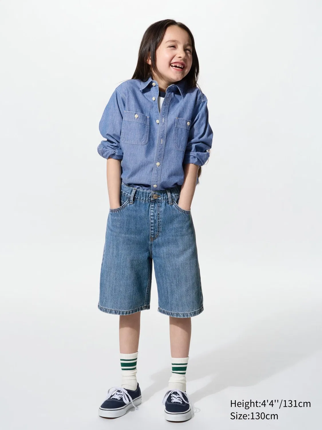 Шорты Uniqlo, детские, мешковатые, синий