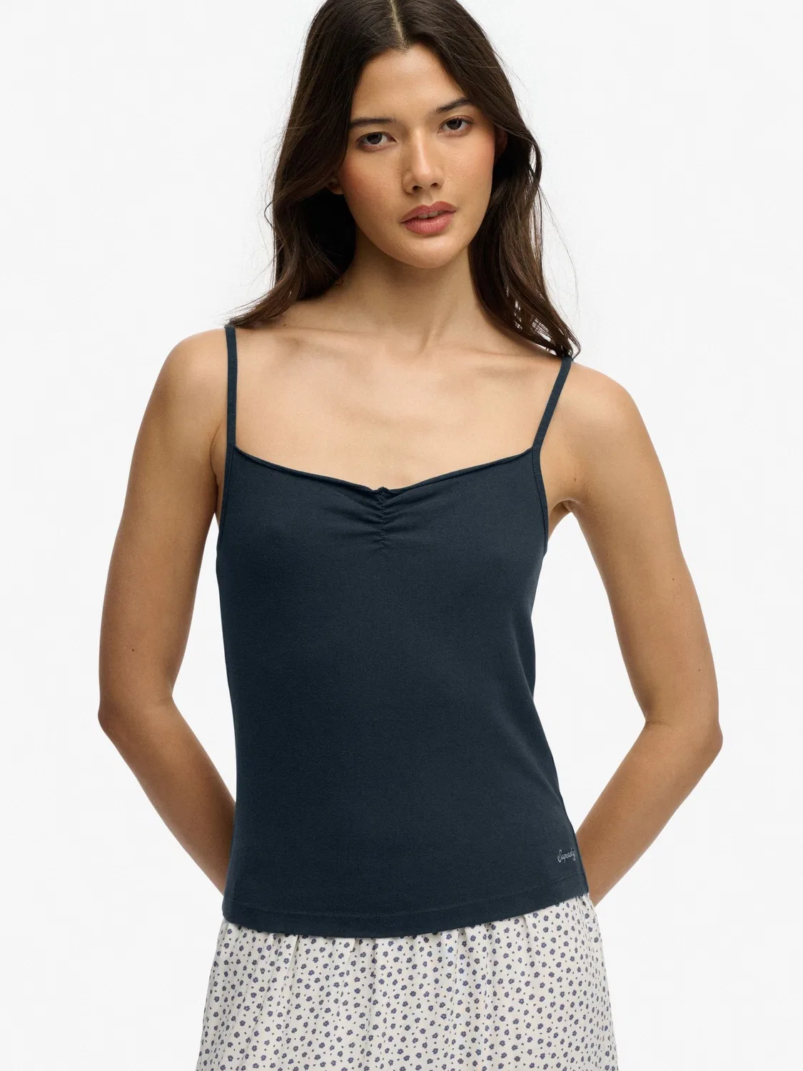 Топ с рюшами Athletic Essentials Superdry, синий