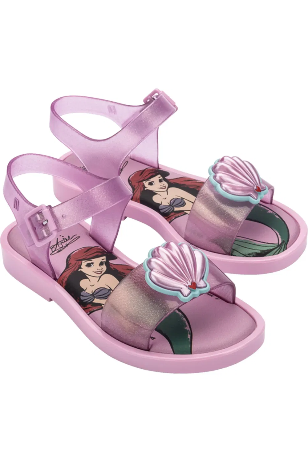 Детские сандалии джерси с принцессой Disney Mar Mini Melissa, Pink Glitt