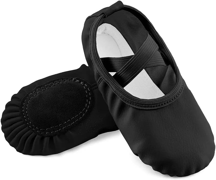 Детские балетки для девочек из ПУ-кожи EQSJIU, Black
