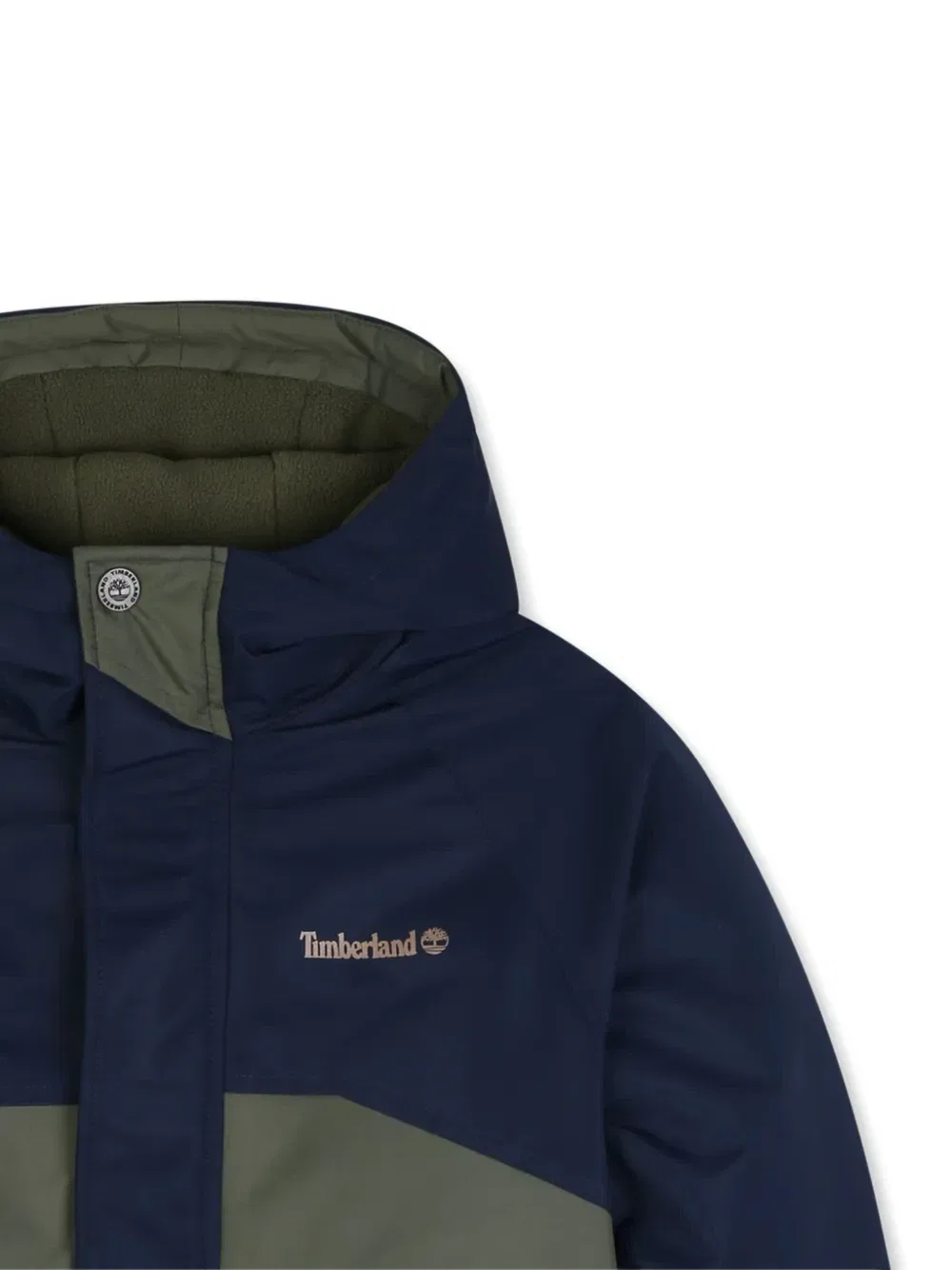 Парка в стиле колор-блок с капюшоном Timberland Kids, синий — фото 3