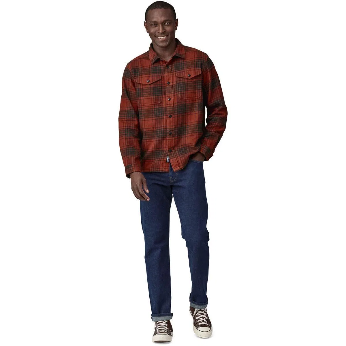 Фланелевая рубашка с длинным рукавом Fjord Flannel Patagonia, Cascade/Burnished Red — фото 3