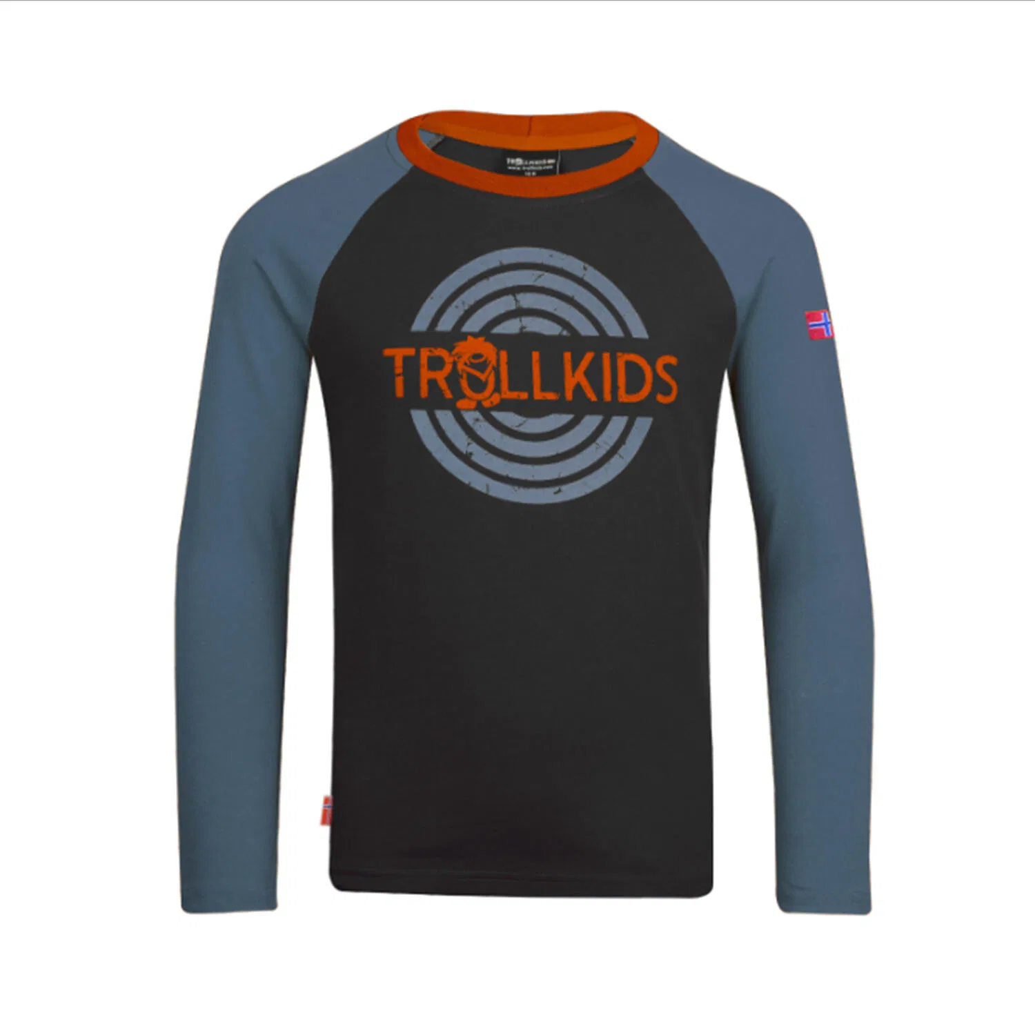 Детский лонгслив с длинным рукавом Preikestolen Trollkids, Schwarz Hellblau