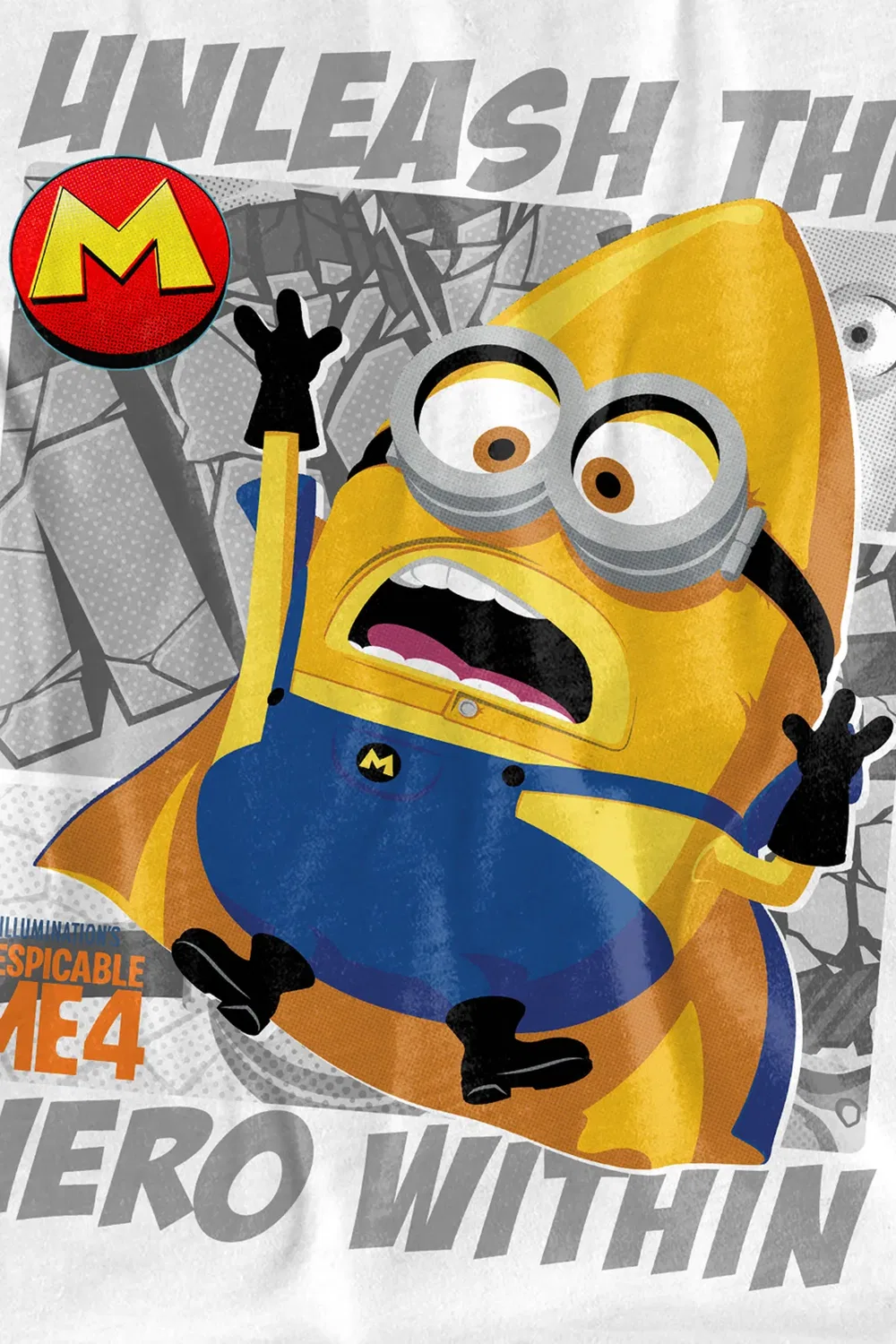 Детская футболка с принтом Despicable Me 4 Super Annoying Comic, Nbcu, White — фото 2