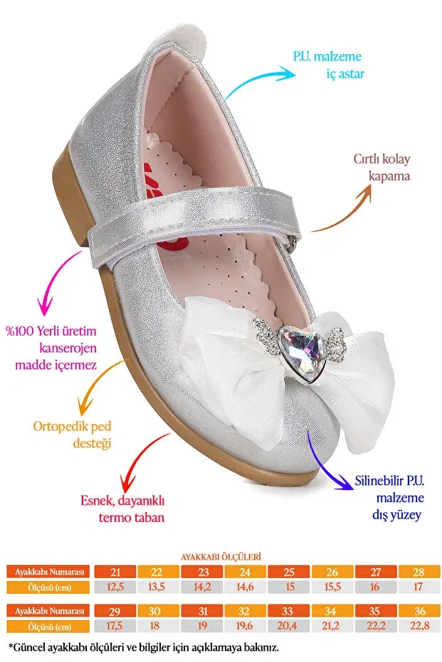 Детские балетки для девочек с блестками Amira Kiko Kids, Silver — фото 2