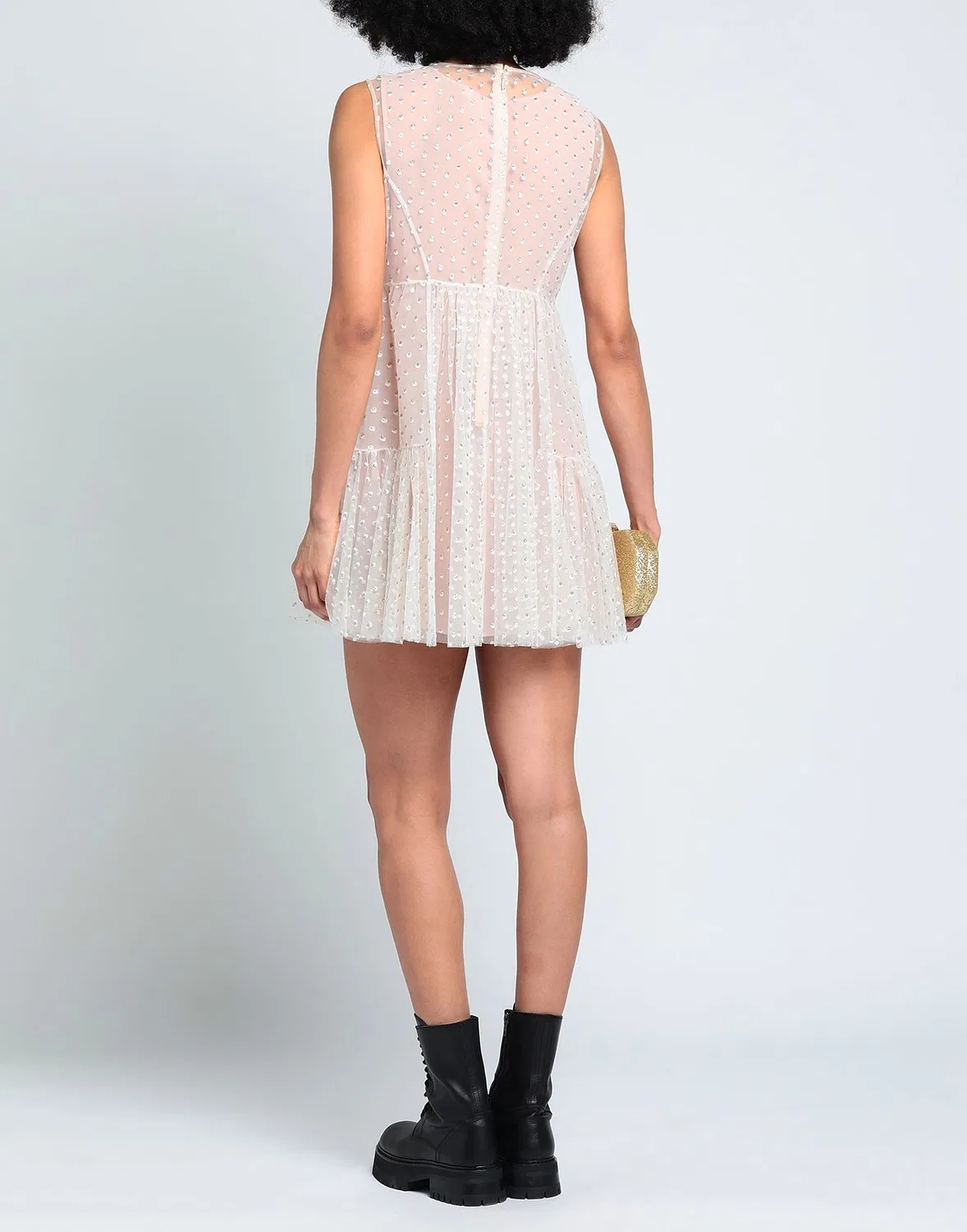 Женское платье из тюля с принтом Dsquared2, светло-розовый — фото 3