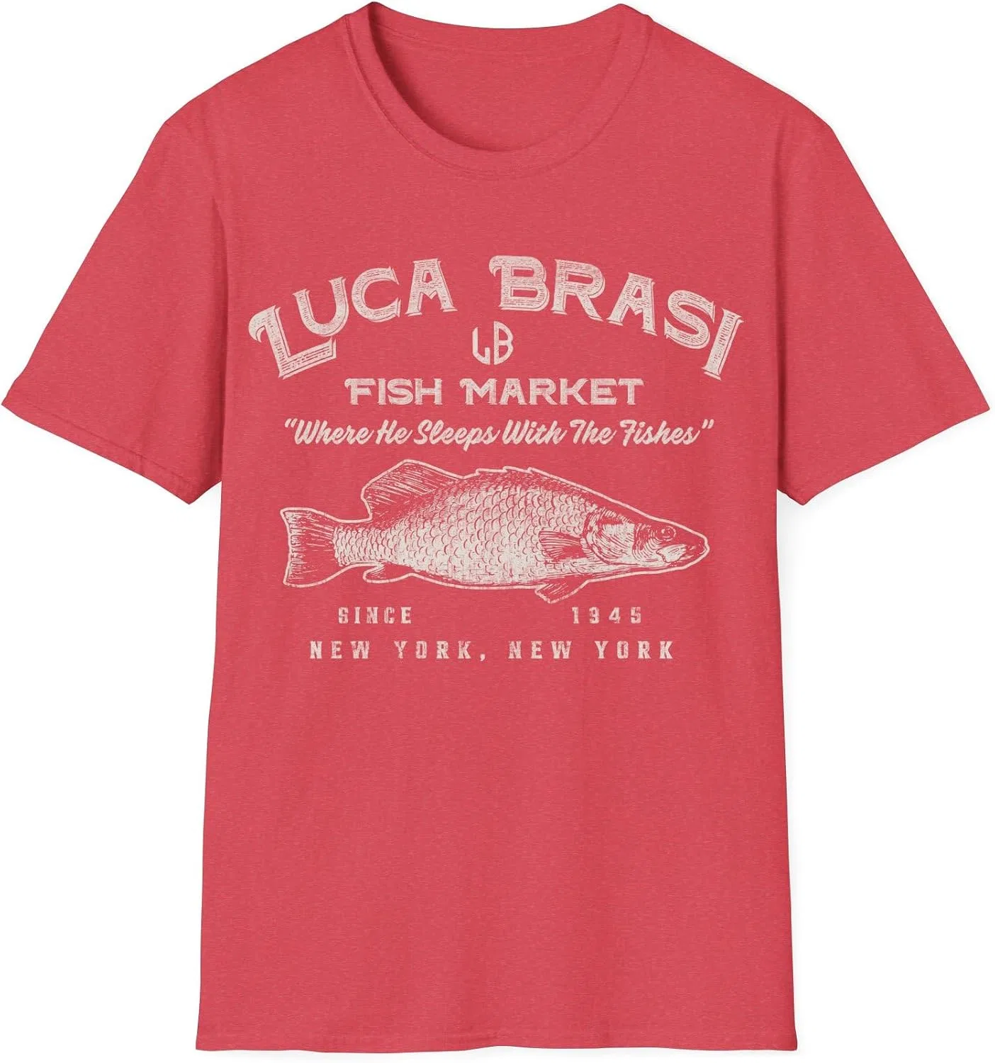 Футболка с принтом Luca Brasi Gildan 64000, Heather Red