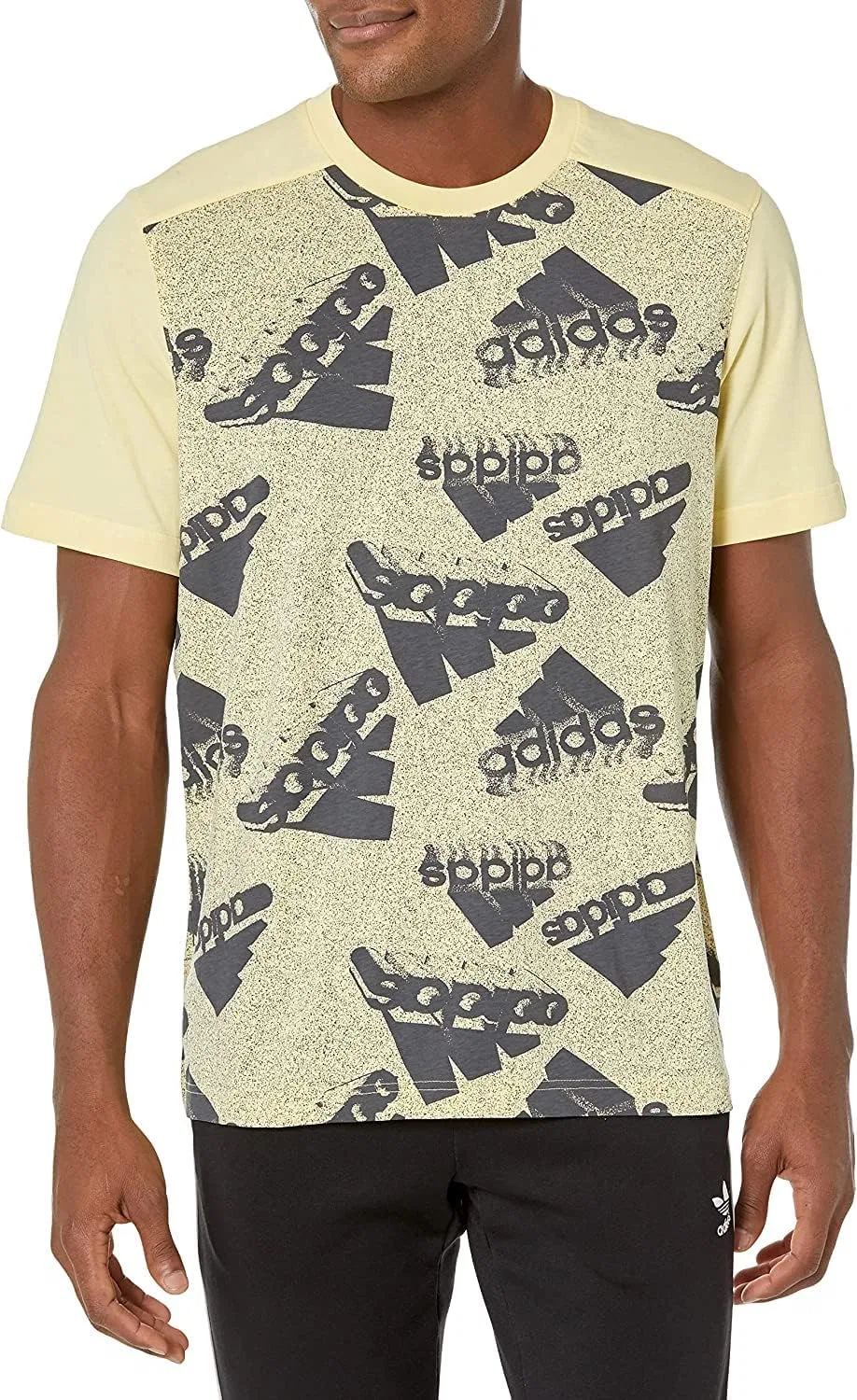 Мужская футболка оверсайз с логотипом adidas, Linen Green/Halo Silver
