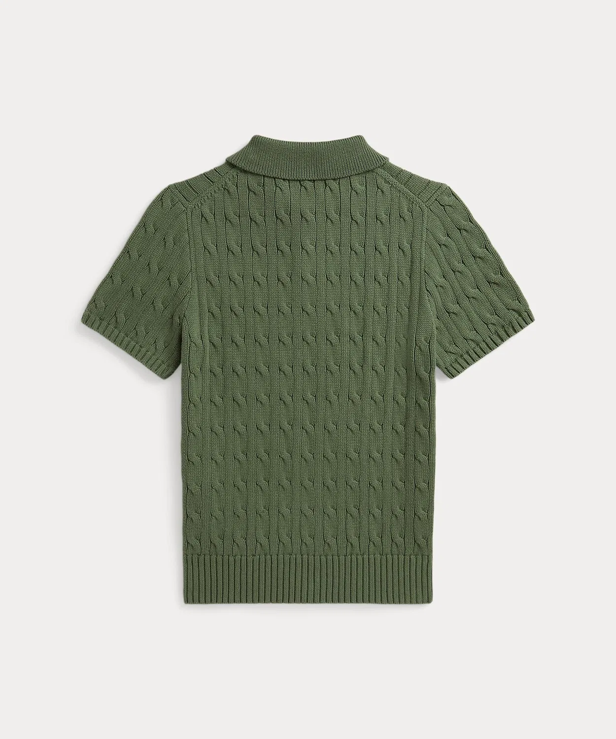 Детский свитер с поло-воротником из хлопка POLO RALPH LAUREN CHILDRENSWEAR, Green — фото 2