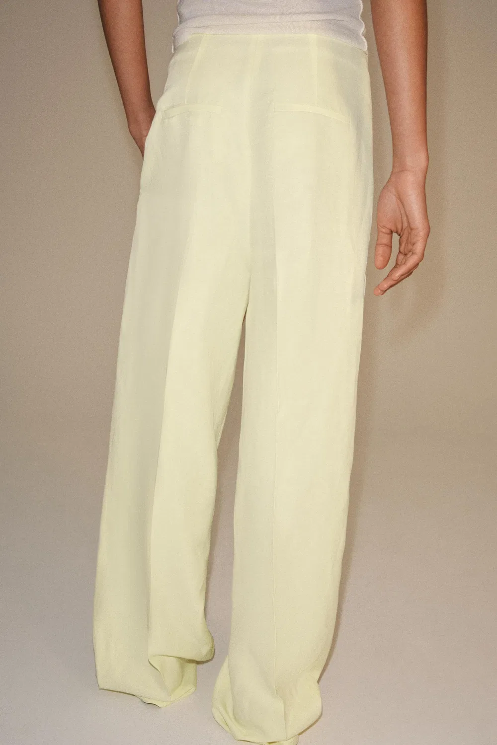 Плиссированные брюки из коллекции ZW ZARA, Yellow — фото 4