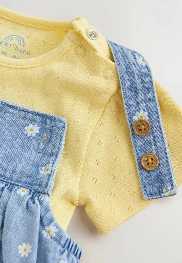 Комплект из топа и шорт с цветочным принтом Regular fit 2 piece set - body Next, Denim Blue Daisy, голубой — фото 2