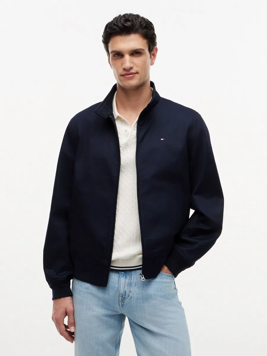 Куртка Tommy Hilfiger "Harrington" из коллекции "Между сезонами" темно-синего цвета — фото 2