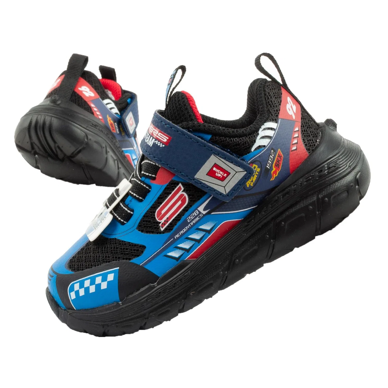 Детские кроссовки для мальчиков с эластичной шнуровкой Skech Tracks Skechers, Schwarz Blau