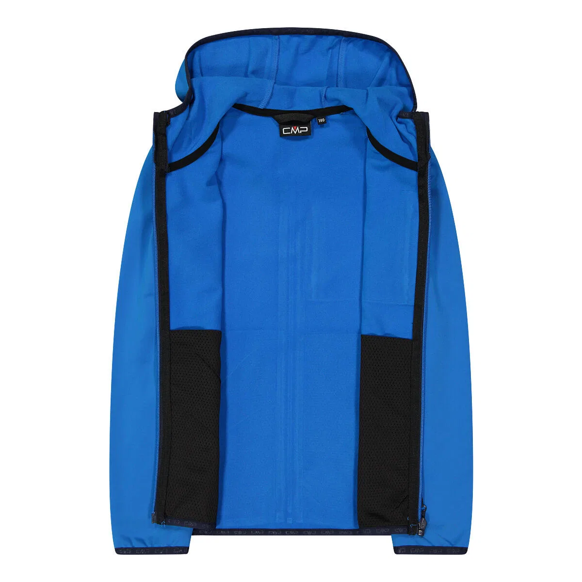 Детская флисовая куртка для мальчиков с капюшоном Kid Jacket Fix Hood Cmp, Цвет Konigsblau / Schwarz / Mediterranes Blau — фото 3