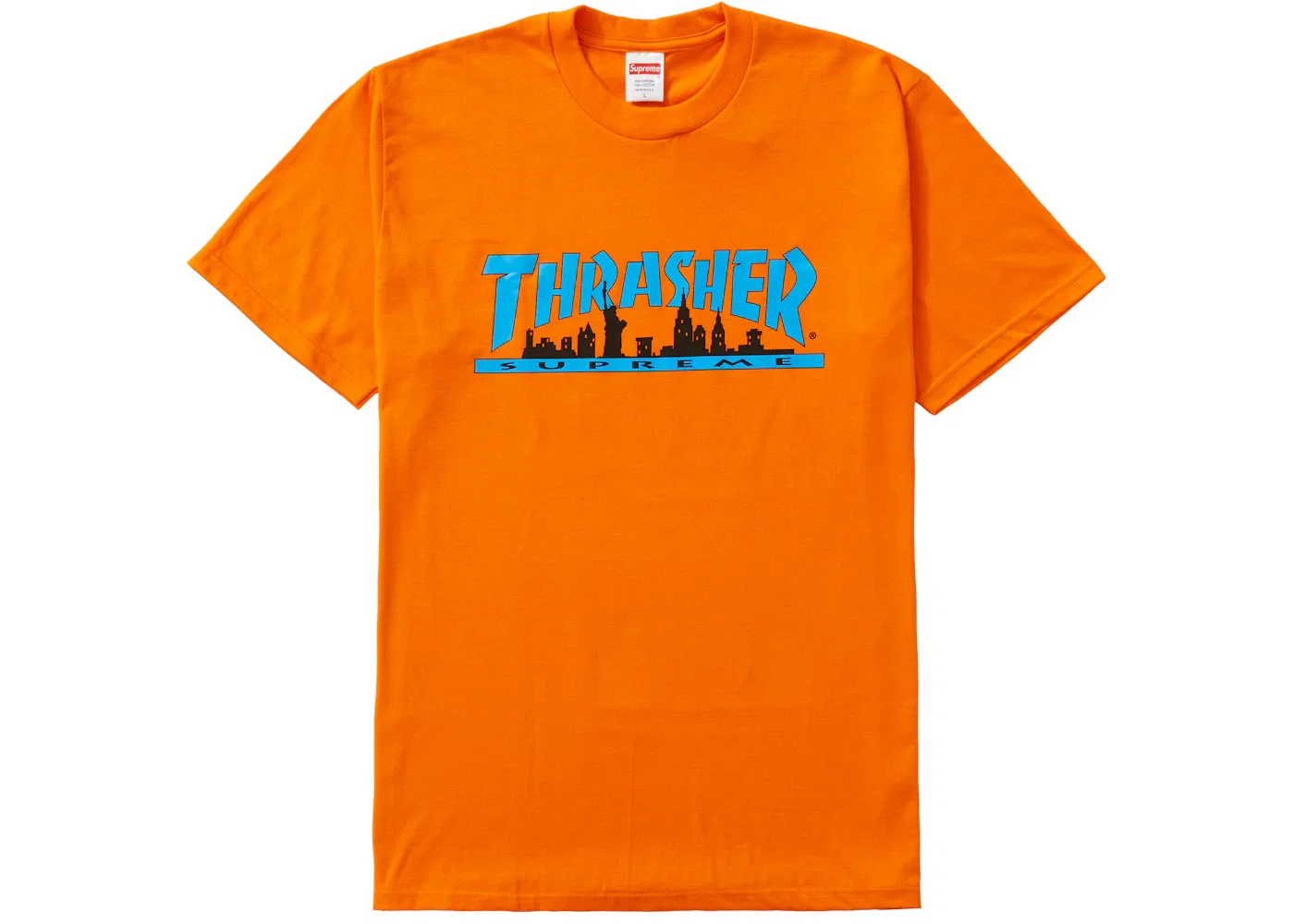 Мужская футболка с принтом Supreme Thrasher Skyline Tee, Orange