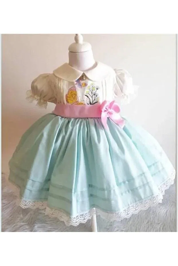 Детское платье для девочек с поясом Prom Hly Karol Tasarım, Pink — фото 2