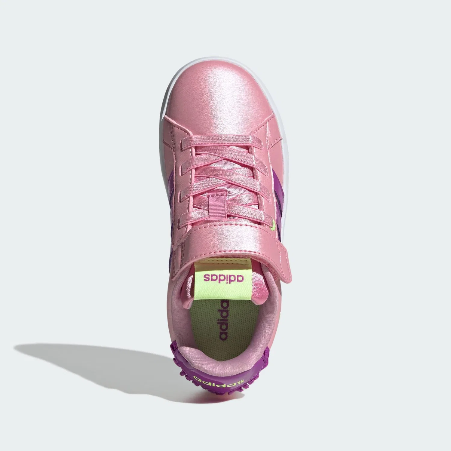 Детские кроссовки с бантом Adidas Grand Court 3.0, Rosa Violett Gelb — фото 2