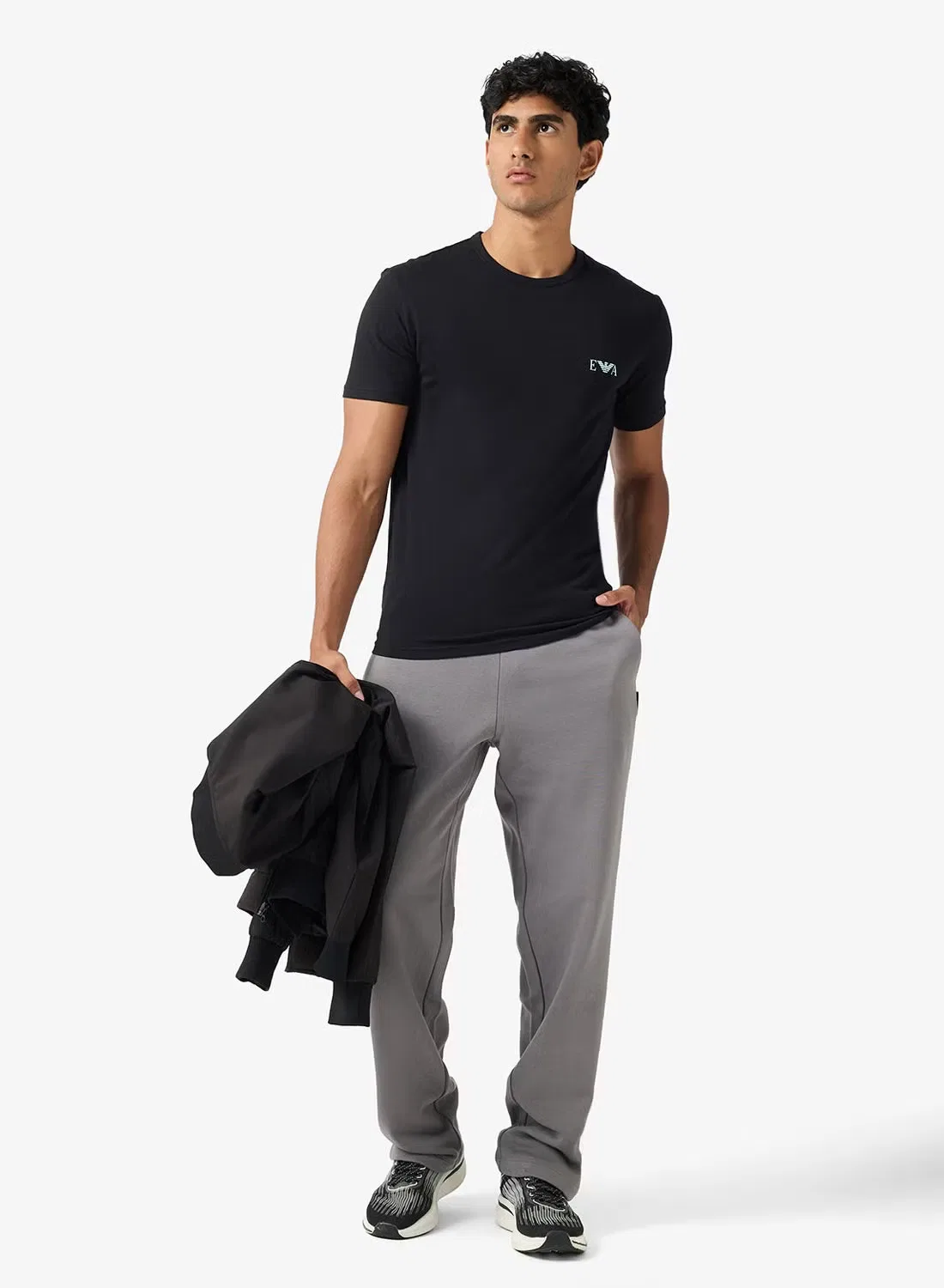 Футболка с логотипом, комплект из 2 штук, Emporio Armani, черный — фото 4