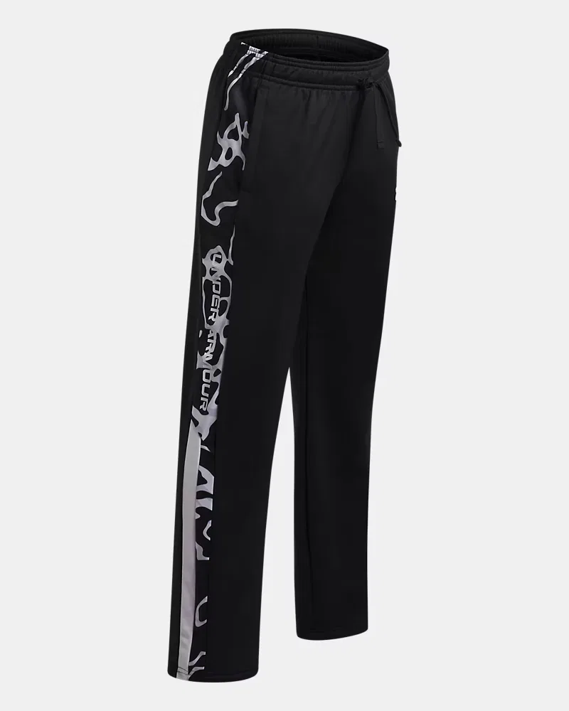 Детские брюки 66 см утепленные с зауженным кроем UA Brawler Print Fill Tapered UnderArmour, Black/White — фото 3