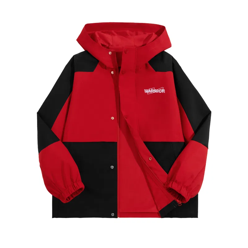 Детское худи с капюшоном, с принтом, Red/H Gray Blue Bottom Line K, WARRIOR