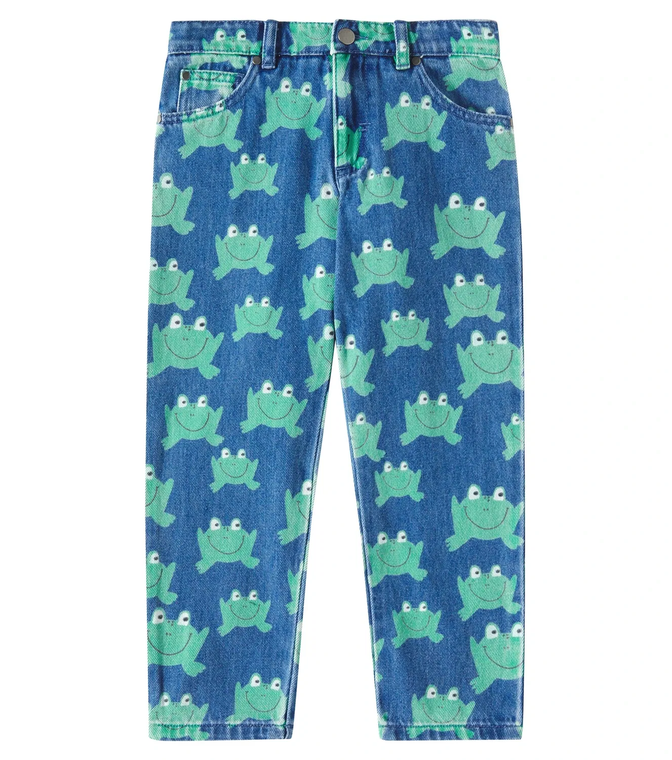 Джинсы прямого кроя с принтом Stella Mccartney Kids, синий