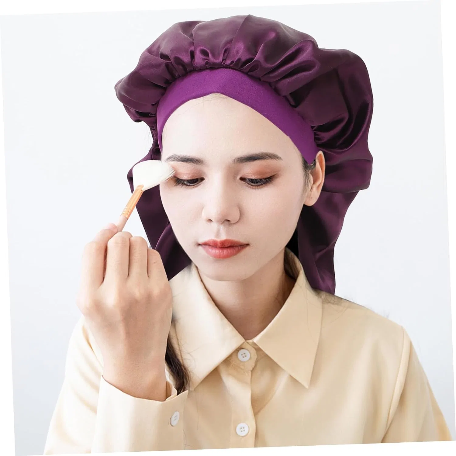 Шапочка для душа Satin, Anneome, набор 3 предмета, Фиолетовый — фото 3