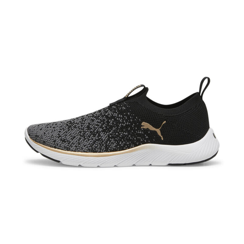 Кроссовки Softride Premier Slip-On Knit Women PUMA Black Gold Cool Dark Grey — фото 3