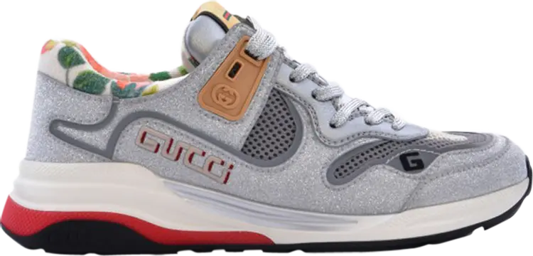 Кроссовки Gucci Wmns Ultrapace Silver Red, серебряный