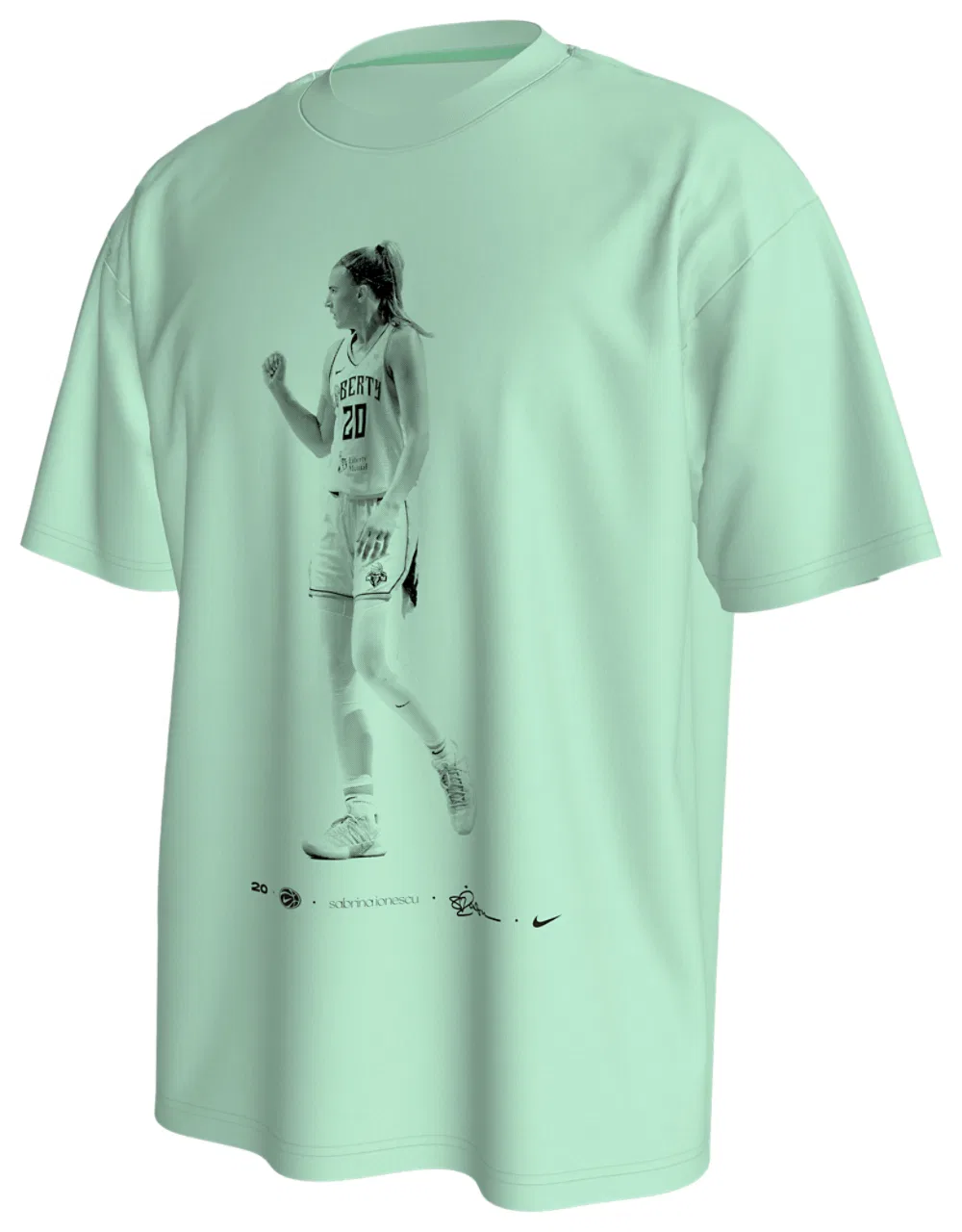 Женская футболка оверсайз с принтом Sabrina SS Tee Nike, Mint Foam