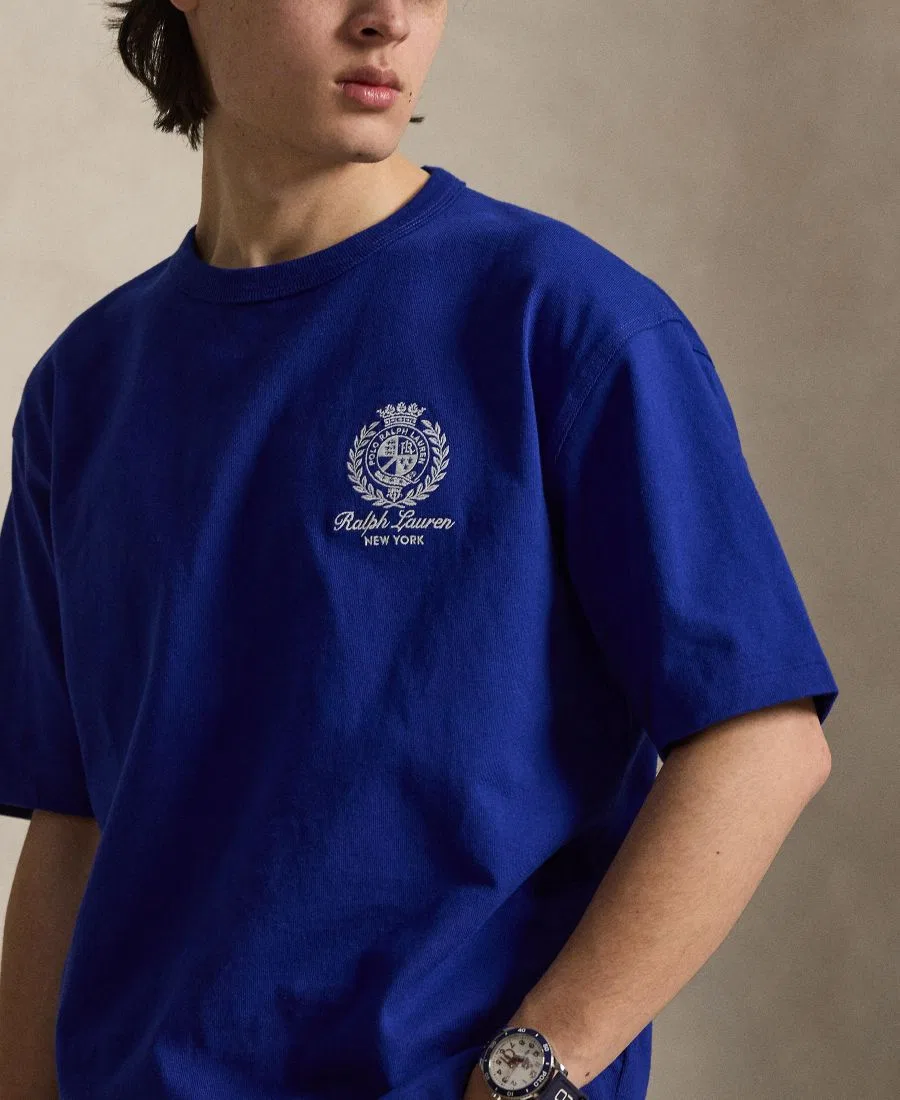 Футболка мужская с вышивкой, свободный крой Polo Ralph Lauren, Classic Azure — фото 4