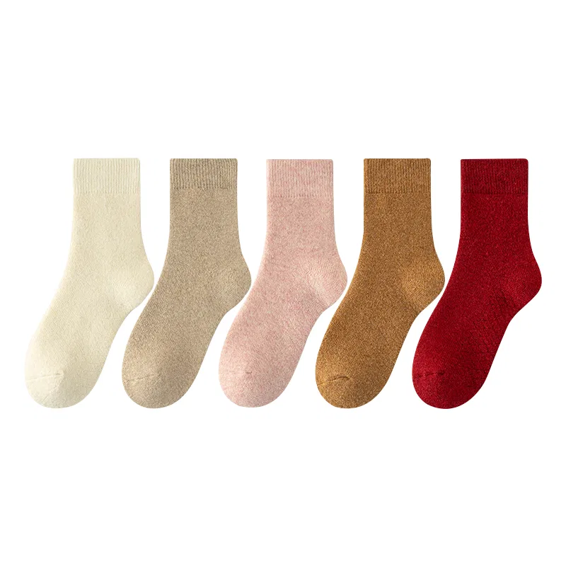 Детские носки до колена с принтом, набор из 5 пар, MIIOW, Milk White+Khaki+Pink+Caramel+Red