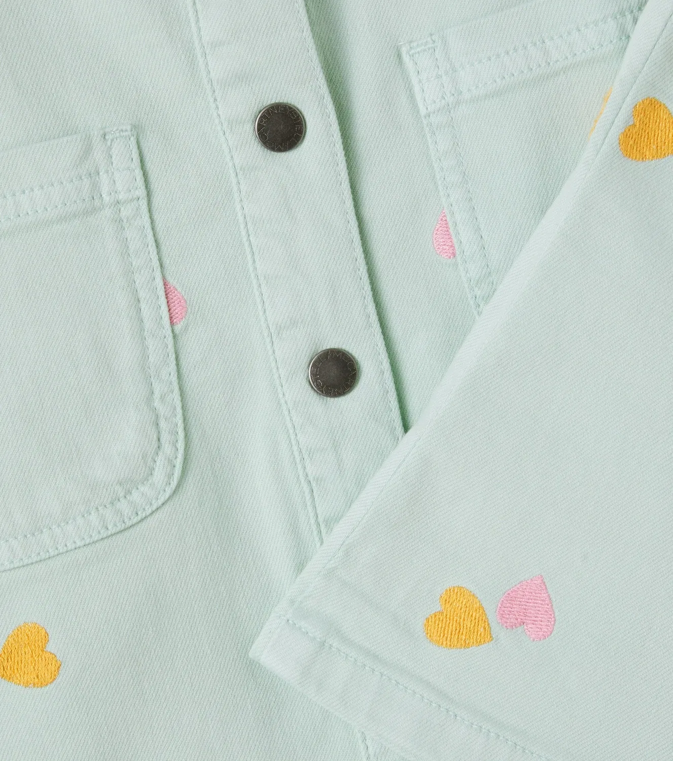 Платье джинсовое с вышивкой Stella Mccartney Kids, зеленый — фото 3