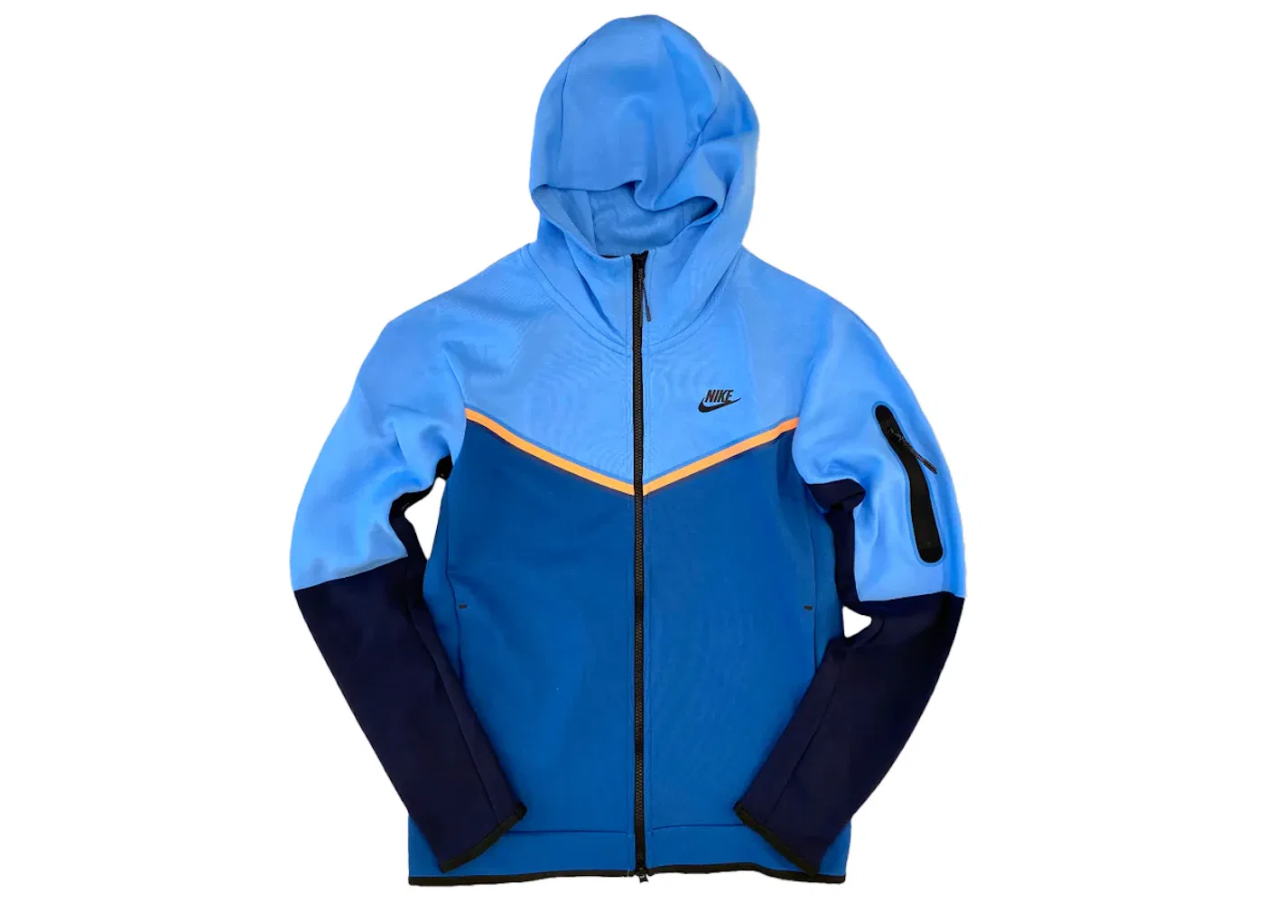 Мужская куртка с капюшоном Tech Fleece Nike, Blue Navy Orange