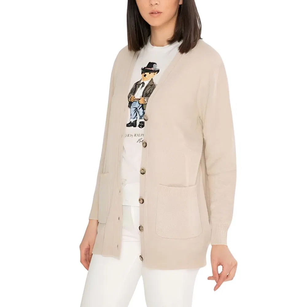 Женский свитер свободного кроя Polo Ralph Lauren, Natural White — фото 4
