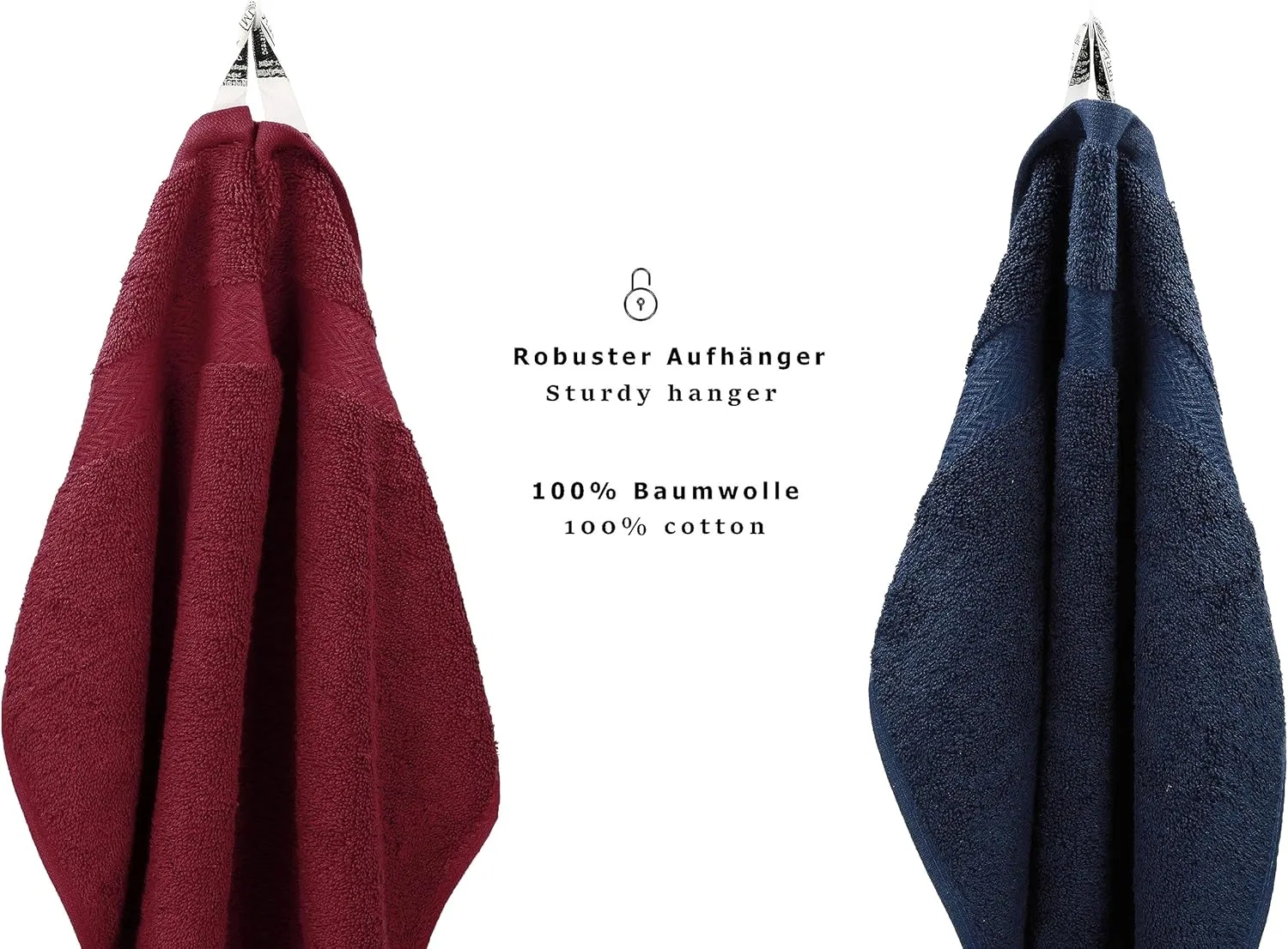 Набор мочалок PREMIUM 10 шт., 100% хлопок, 470 г/м², 30x30 см, Dark Red, Dark Blue Betz — фото 3